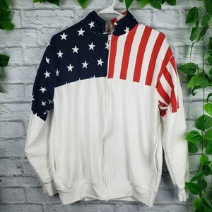 Mens Medium Esy Surf USA Flag Zip up sweat…